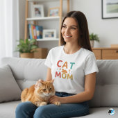 Cat Mom Beste minimalistische elegante vrouwen T-shirt