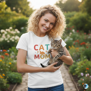 Cat Mom Beste minimalistische elegante vrouwen T-shirt