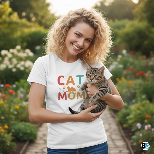 Cat Mom Beste minimalistische elegante vrouwen T-shirt