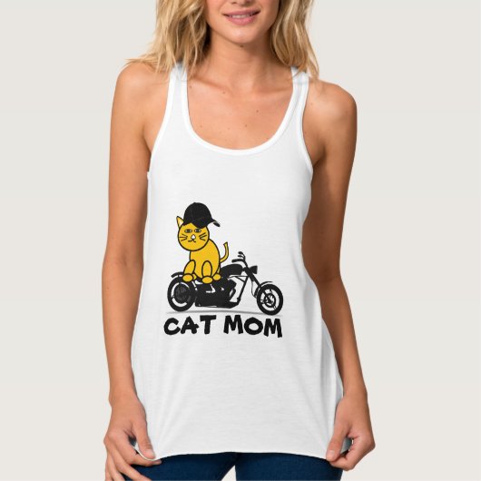CAT MOM BIKER MOTORCYCLE T-SHIRS TANKTOP (Voorkant)