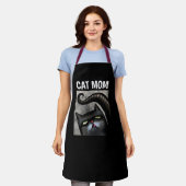 CAT MOM BLACK CAT ART KEUKEN SCHORT (Gedragen)