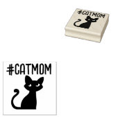 CAT MOM BLACK CAT RUBBER STAMP RUBBERSTEMPEL (Gestempeld)