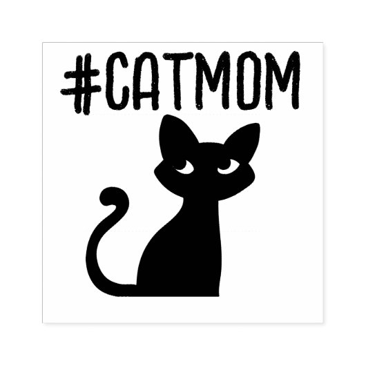 CAT MOM BLACK CAT RUBBER STAMP RUBBERSTEMPEL (Afrduk)
