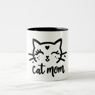 Cat Mom black Tweekleurige Koffiemok