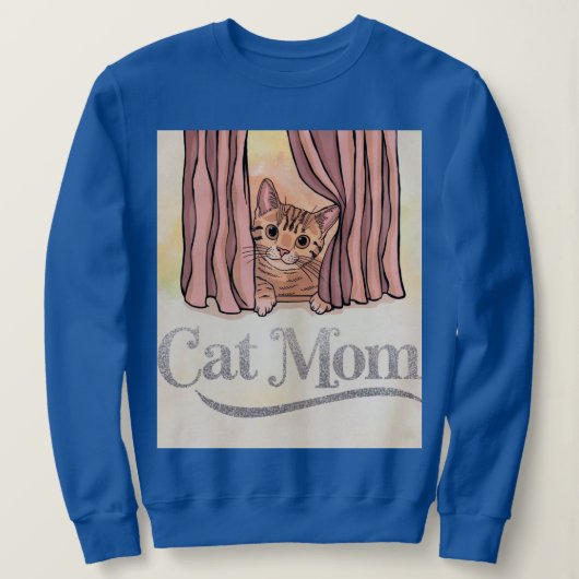 Cat Mom Blauw Sweatshirt (Design voorkant)