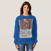 Cat Mom Blauw Sweatshirt (Voorkant volledig)