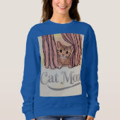 Cat Mom Blauw Sweatshirt (Voorkant)