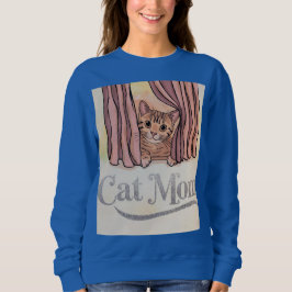 Cat Mom Blauw Sweatshirt