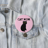 CAT MOM-BUTTON (BLACK CAT) RONDE BUTTON 7,6 CM (In situ)