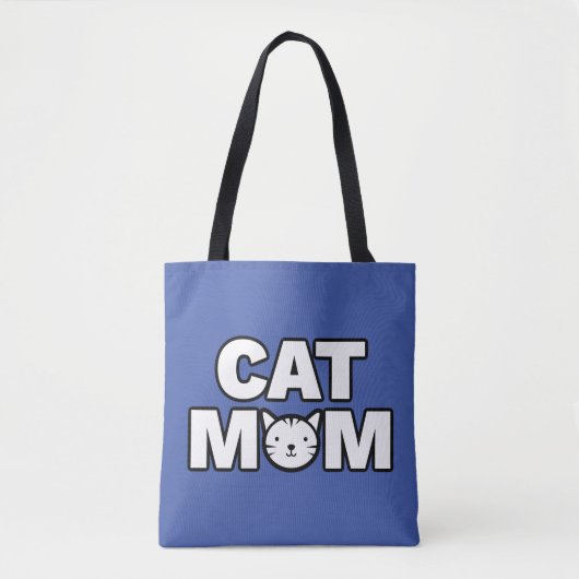 CAT MOM-Canvas tas (blauw) (Voorkant)