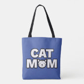 CAT MOM-Canvas tas (blauw) (Achterkant)