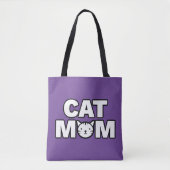 CAT MOM-Canvas tas (Paars) (Voorkant)