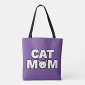 CAT MOM-Canvas tas (Paars) (Achterkant)