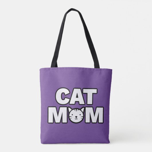 CAT MOM-Canvas tas (Paars) (Achterkant)