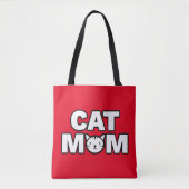 CAT MOM-Canvas tas (rood) (Voorkant)