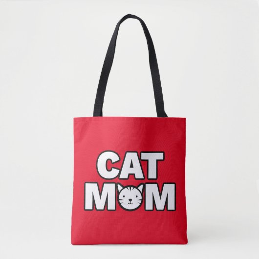 CAT MOM-Canvas tas (rood) (Voorkant)