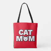 CAT MOM-Canvas tas (rood) (Achterkant)