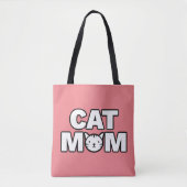 CAT MOM-Canvas tas (roze) (Voorkant)