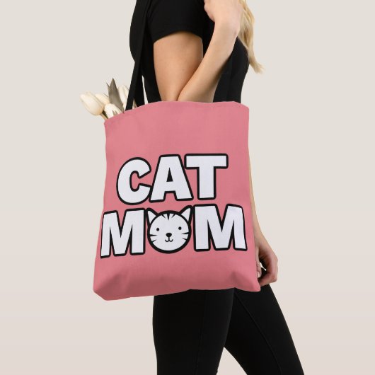 CAT MOM-Canvas tas (roze) (Dichtbij)