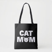CAT MOM-Canvas tas (zwart) (Voorkant)