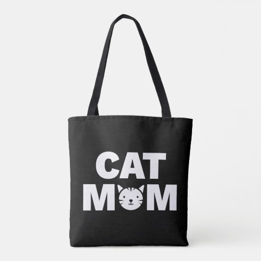 CAT MOM-Canvas tas (zwart) (Achterkant)