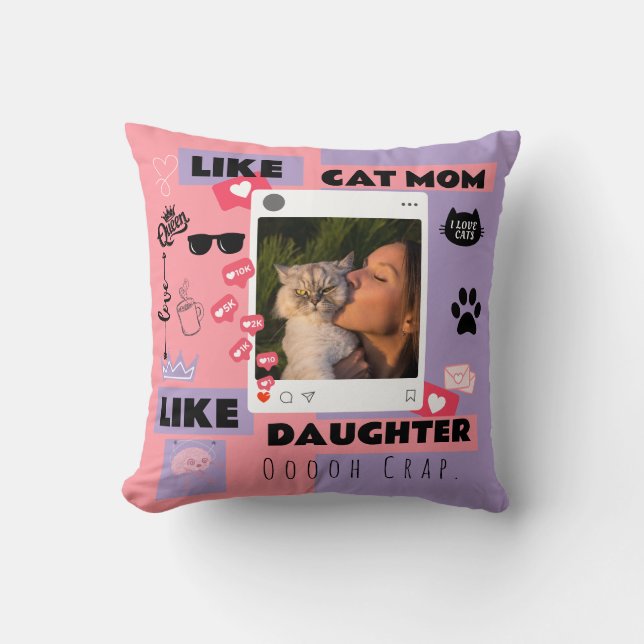 Cat Mom Cat Dad Pillow Gift For Cat Lovers Kussen (Voorkant)