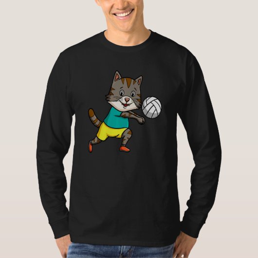 Cat Mom Cat Dad Volleyball Coach Spiker Kitten T-shirt (Voorkant)