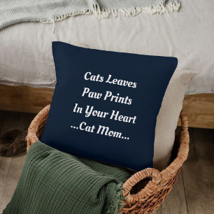 Cat Mom Cat Imprint in je hart Schattige Funny Nav Kussen