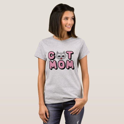 CAT MOM Cat Lover Cat Face Cute T-shirt (Voorkant volledig)