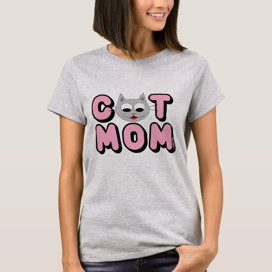 CAT MOM Cat Lover Cat Face Cute T-shirt (Voorkant)