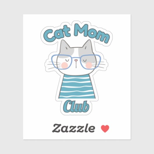 Cat Mom Club – Funny Cat Lover Gift for Pet Parent Sticker (Vel)