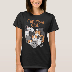 Cat Mom Club - Illustratie van een hart met meerde T-shirt