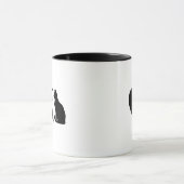 CAT MOM Coffee Mug | Black Cat Paw Print & Heart Mok (Midden)