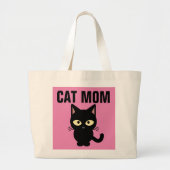 CAT MOM CUTE BLACK CAT-TASSEN GROTE TOTE BAG (Voorkant)