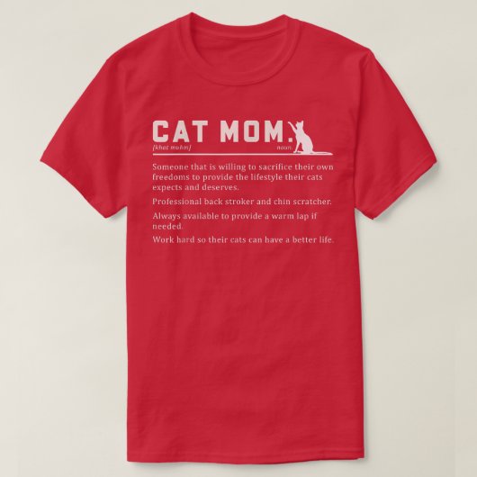 Cat Mom Definition Funny Best Cat Mom Quotes T-shirt (Design voorkant)
