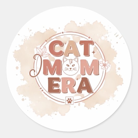 Cat Mom Era Trendy Sticker (Voorkant)