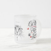 Cat Mom Frosted Glass Mok – Paws, Spint & Liefde (Voorkant rechts)