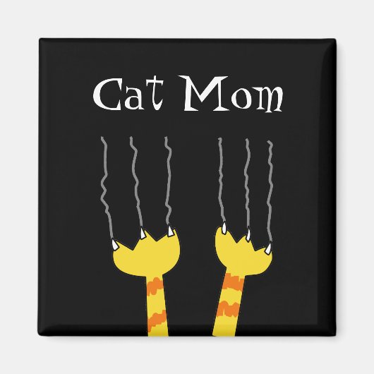 Cat Mom Funny Cat Scratch Whimsical Kat Magnet (Voorkant)