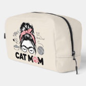 "Cat Mom" Funny Cute Cat Lover Women Dopp Kit Toilettasje (Rechterhoek)