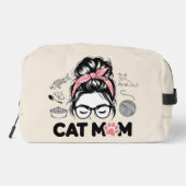 "Cat Mom" Funny Cute Cat Lover Women Dopp Kit Toilettasje (Achterkant)
