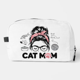"Cat Mom" Funny Cute Cat Lover Women Dopp Kit Toilettasje