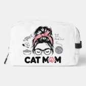 "Cat Mom" Funny Cute Cat Lover Women Dopp Kit Toilettasje (Achterkant)