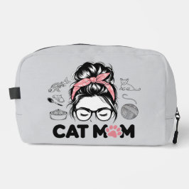 "Cat Mom" Funny Cute Cat Lover Women Dopp Kit Toilettasje