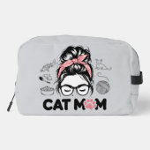 "Cat Mom" Funny Cute Cat Lover Women Dopp Kit Toilettasje (Achterkant)