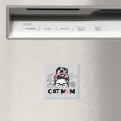"Cat Mom" Funny Cute Cat Lover Women Magneet (Insitu (Vaatwasser))