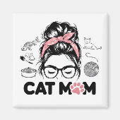 "Cat Mom" Funny Cute Cat Lover Women Magneet (Voorkant)