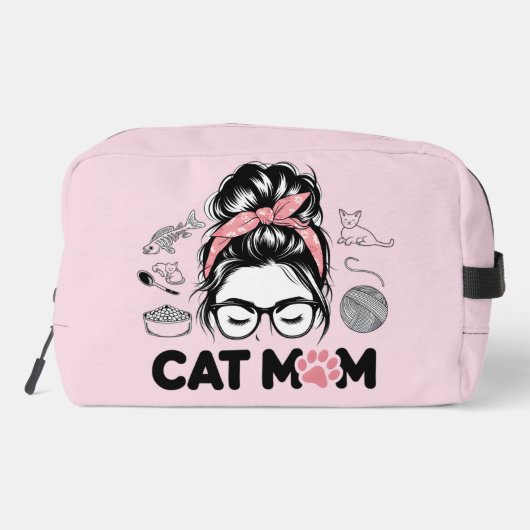 "Cat Mom" Funny Cute Cat Lover Women Toilettasje (Achterkant)