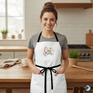 "Cat Mom" Gepersonaliseerd minimalistische elegant Schort