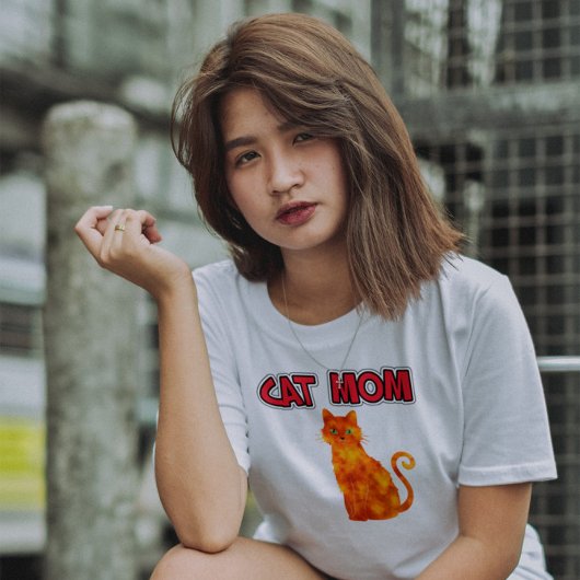 CAT MOM GINGER RED CAT T-SHIRTS T-SHIRT