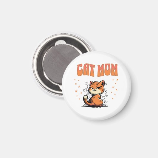 Cat Mom | Kat Lover | Pet Mama Magneet (Voorkant / Achterkant)
